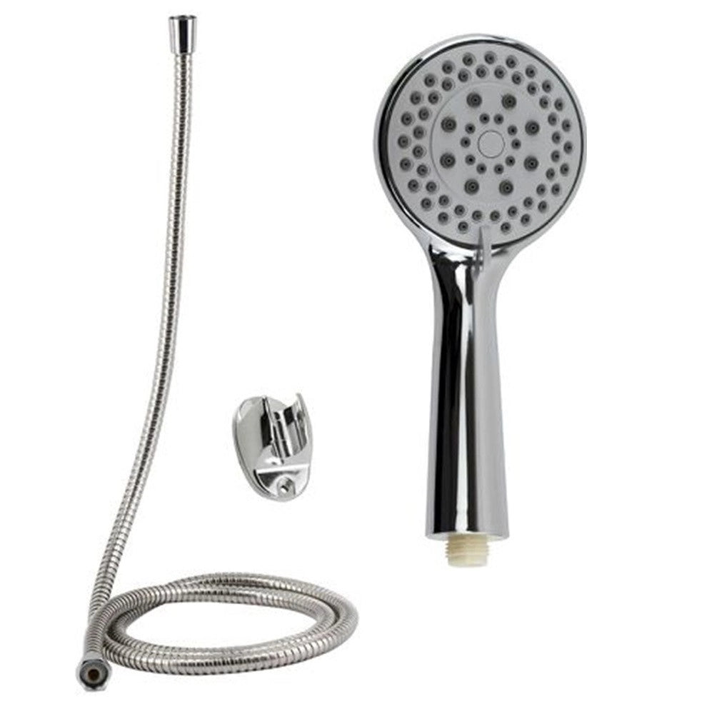 Trade Shop - Kit Bagno Doccetta Doccino Soffione Doccia Tondo Con Laccio 1,8 Mt Staffa 69069 -