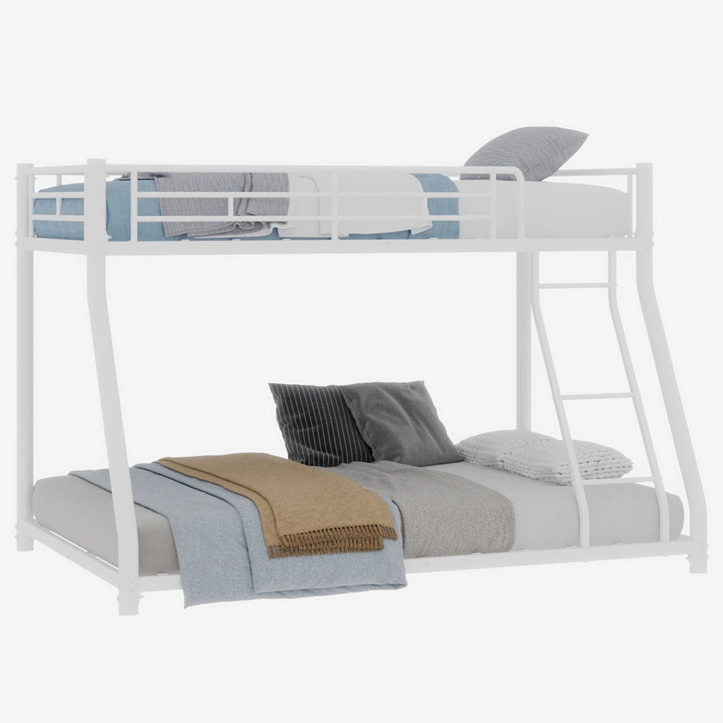 Letto a Castello 90x190 cm e 140x190 cm; 2 Posti - Scaletta; Parapetti - in Ferro