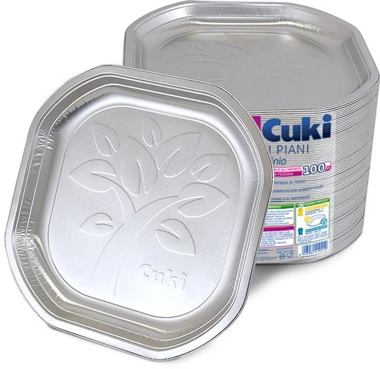 Piatti da cucina in alluminio con disegno a motivi floreali, formato 20,3 x 20,3 cm, confezione da 100 pezzi - 980 g