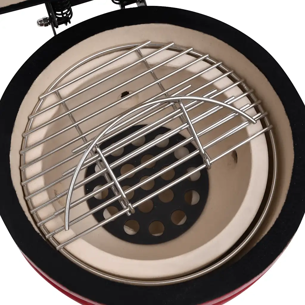 Barbecue Affumicatore 2 in 1 Kamado in Ceramica 56 cm Rosso cod mxl 54778