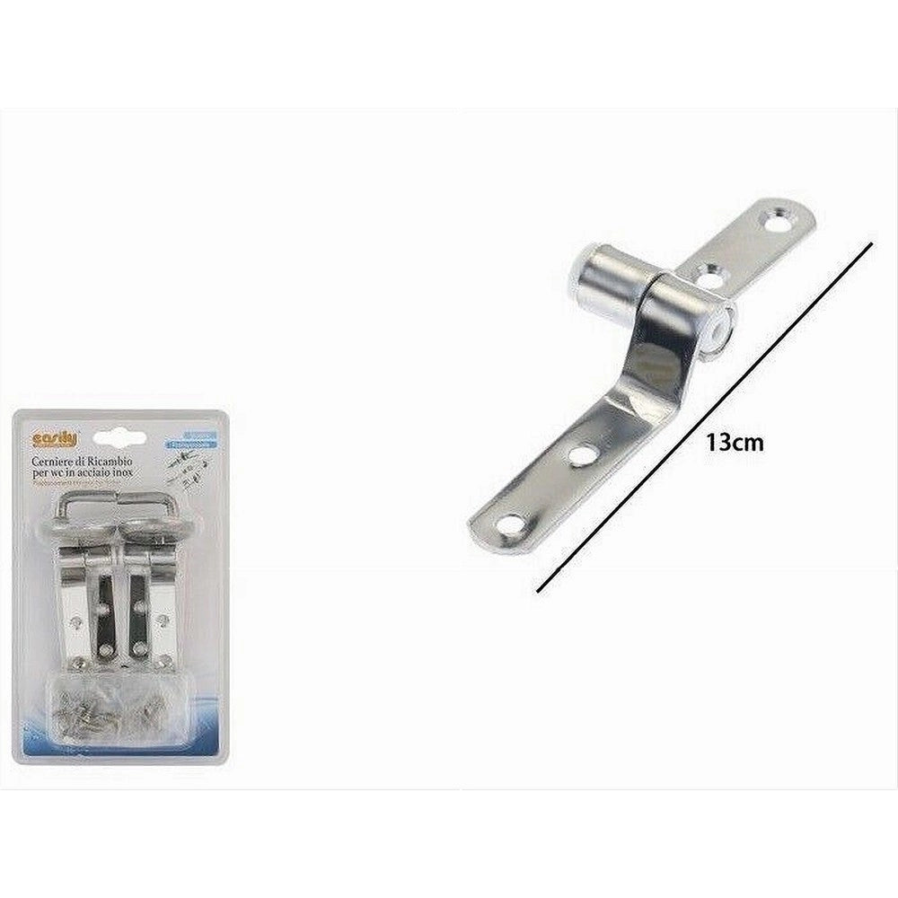 Trade Shop - Cerniere Acciaio Supporti Agganci Sedile Coprivaso Tavoletta Wc Copriwater 52880 -
