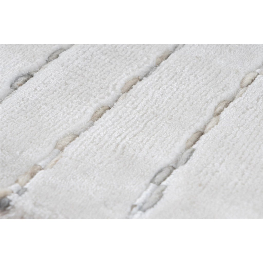 Tappeto Prime 100 in lana e viscosa bianco e grigio