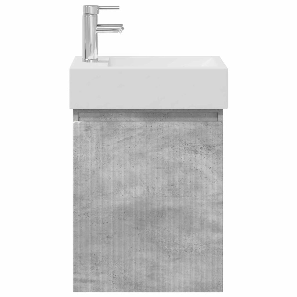 Mobile bagno con rubinetto Grigio Cemento 45,5 x 22,5 x 84 cm 889444
