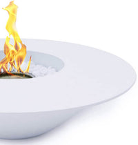 Camino a Bioetanolo da Pavimento Ø60 cm in Acciaio Bianco