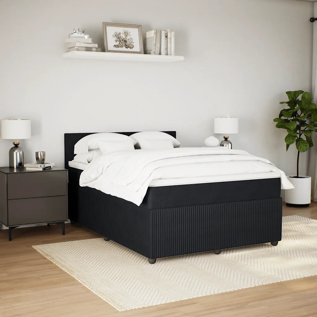 Giroletto a Molle con Materasso Nero 140x190 cm in Velluto 3287730