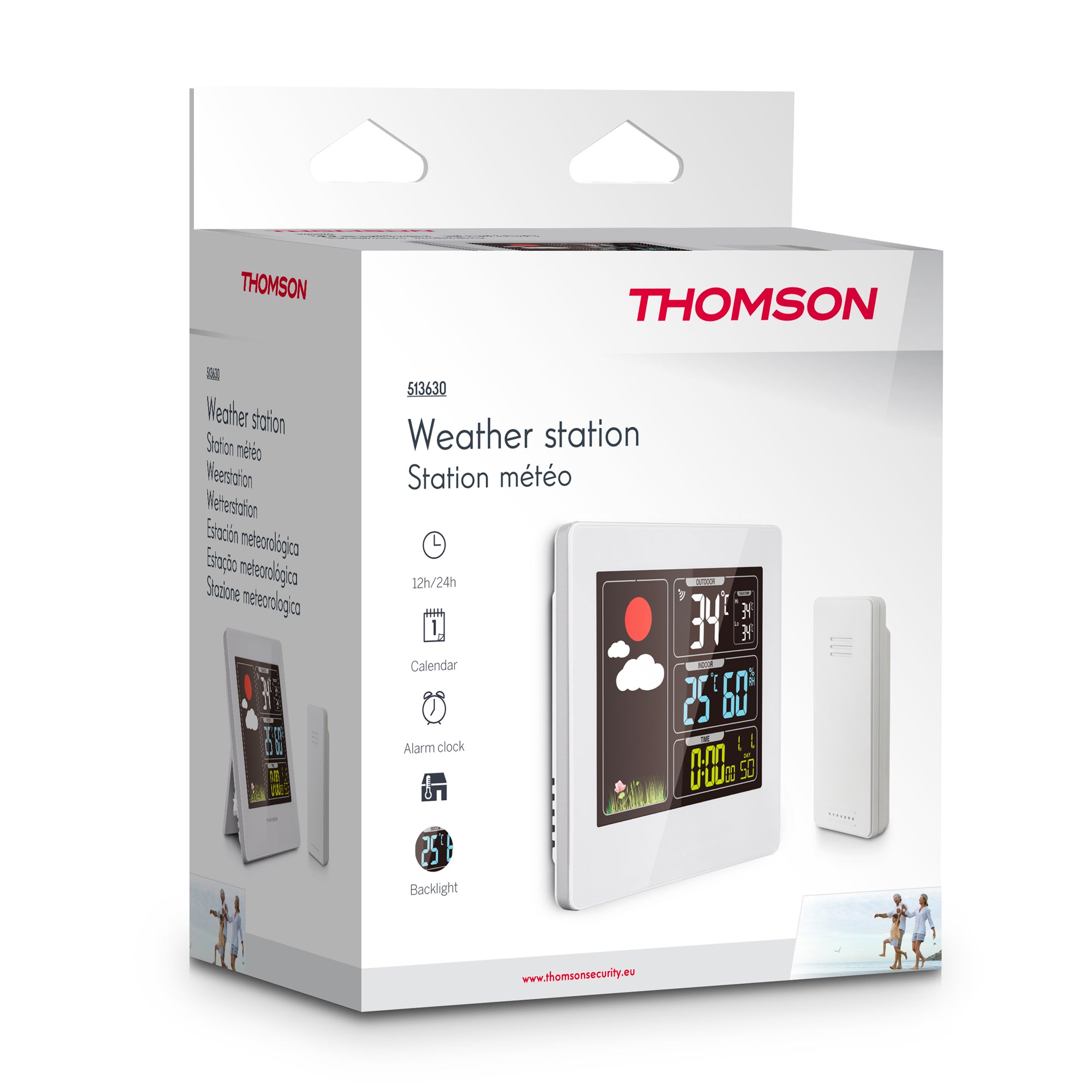 Thomson Stazione meteorologica wireless a colori retroilluminata con sonda esterna