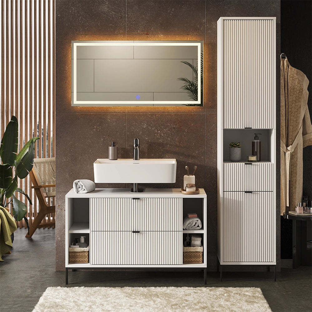 Vicco Set di mobili da bagno Bianco 3 parti