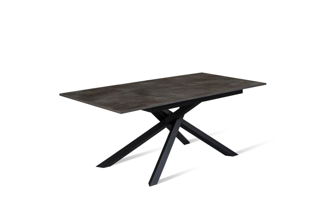 Tavolo allungabile cemento grigio - nero 90 cm x 140- 190 cm H. 76 cm