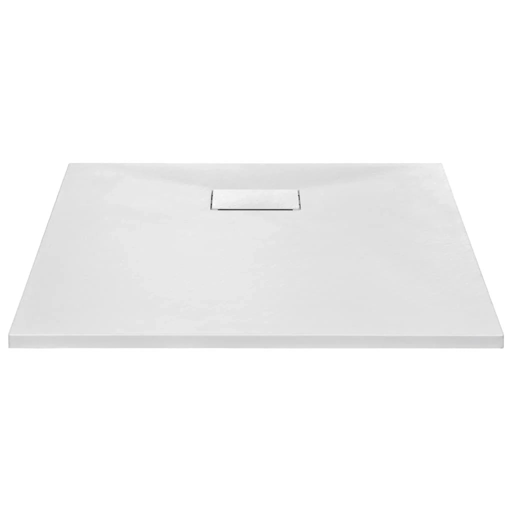 Piatto doccia rettangolare per bagno casa interno foro di scarico standard 9 cm SMC 90x90 cm bianco 02_0003450