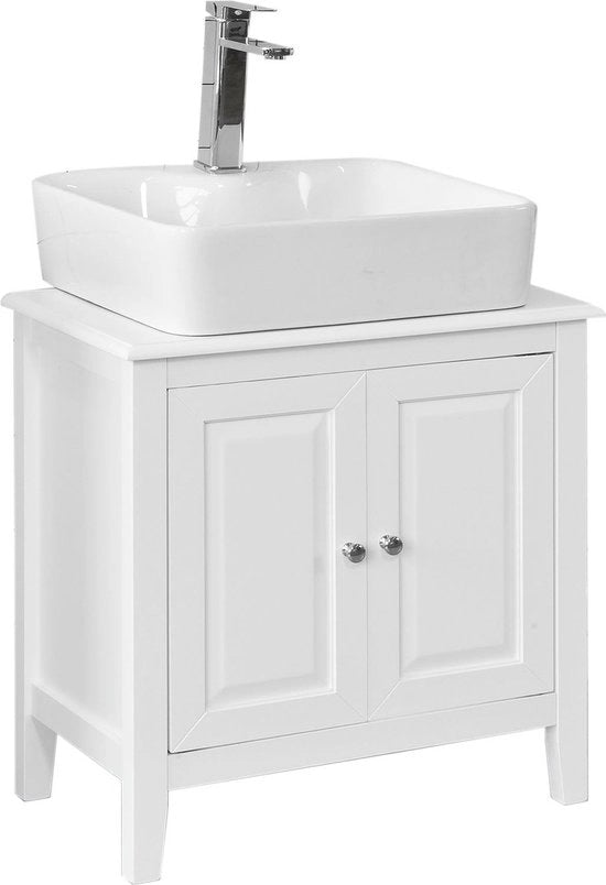 Cassa d'acqua moderna - Bidet con 2 porte e 2 pannelli - Costruzione in MDF - Ideale per l'organizzazione - Dimensioni 60 cm x 62 cm x 30 cm - Bianco