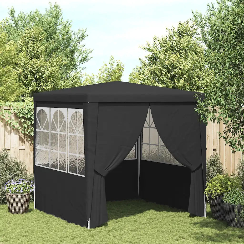 Gazebo Professionale con Pareti 2,5x2,5 m Antracite 90 g/mÂ²