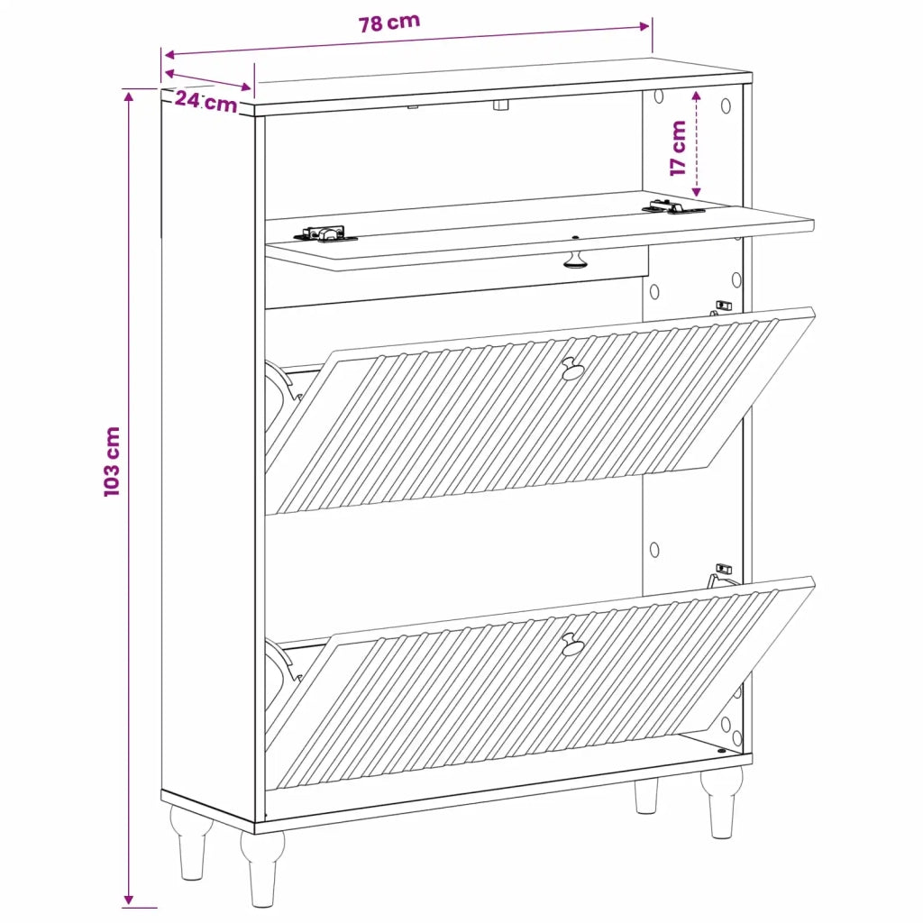 Mobile per scarpe ALKMAAR 78 x 24 x 103 cm Legno ingegnerizzato 896216