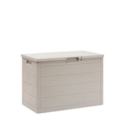 Baule multiuso Woody's 160 litri in resina effetto legno per interno ed esterno colore tortora Toomax