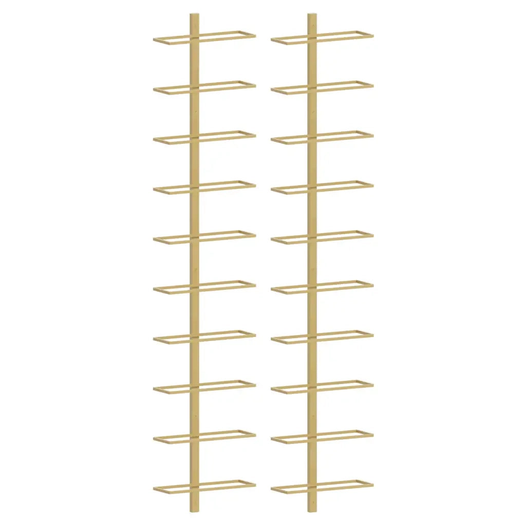 Portavini da Parete per 10 Bottiglie 2 pz Dorato in Metallo CFW1102331