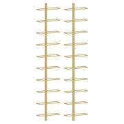 Portavini da Parete per 10 Bottiglie 2 pz Dorato in Metallo CFW1102331