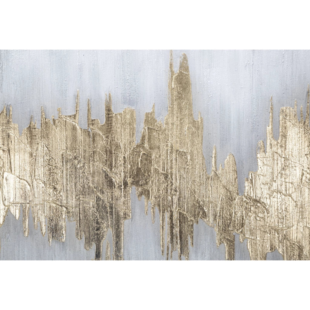 Dipinto su tela Goldage line-art figura femminile con fiori 100x80 cm