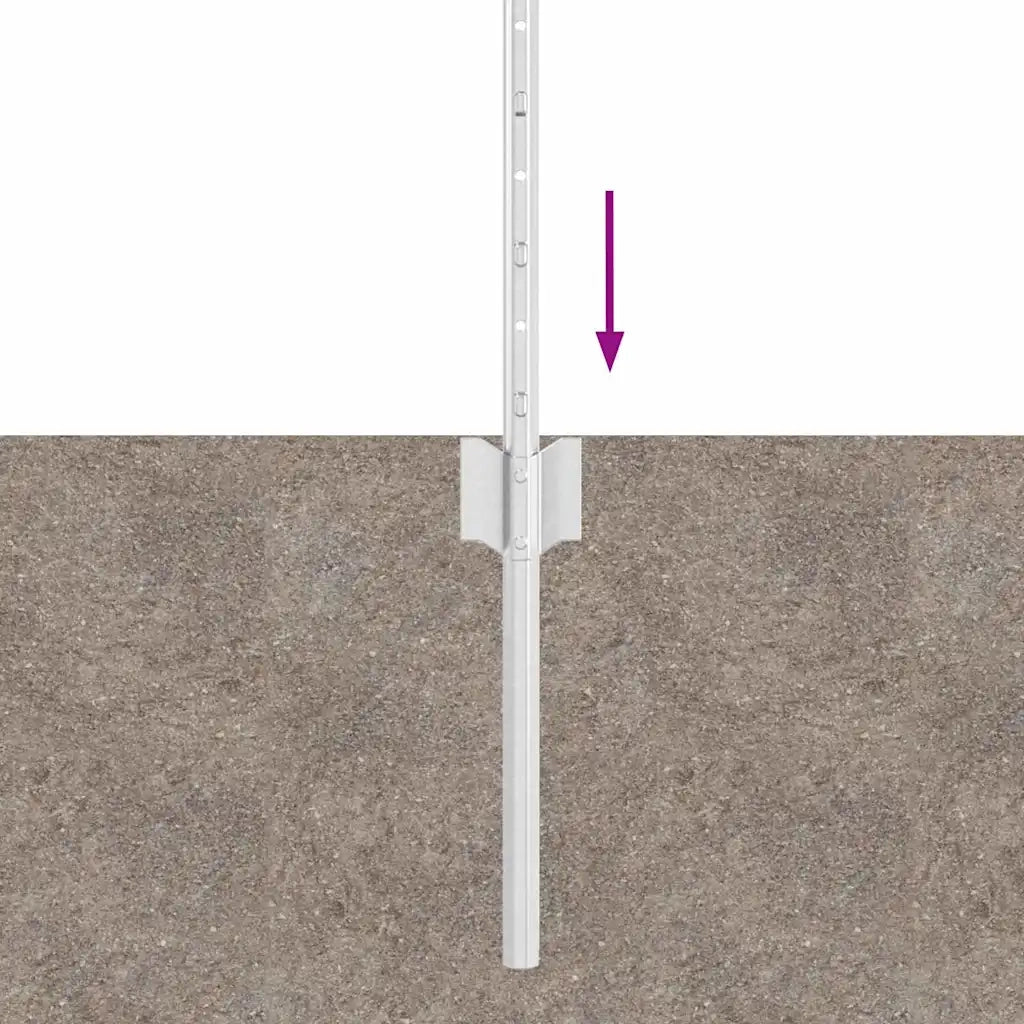 Palo della recinzione 5 pz Argento 60 cm Acciaio CFW1808419