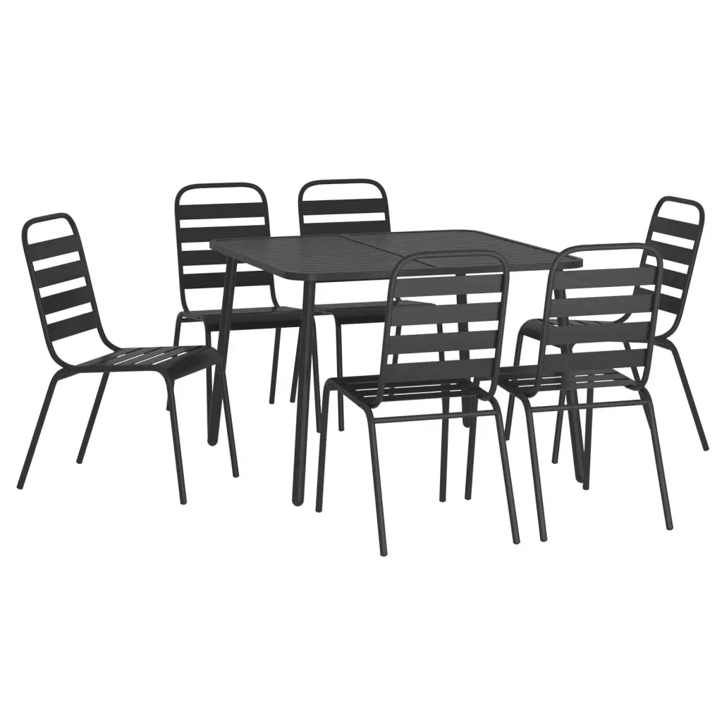 Set da Pranzo da Giardino 7 pz in Acciaio Antracite 3187990