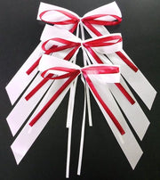 Decorazione per Matrimonio - Lint a Doppia Filiatura in Seta - Bianco e Rosso - Adatto per Feste e Regali