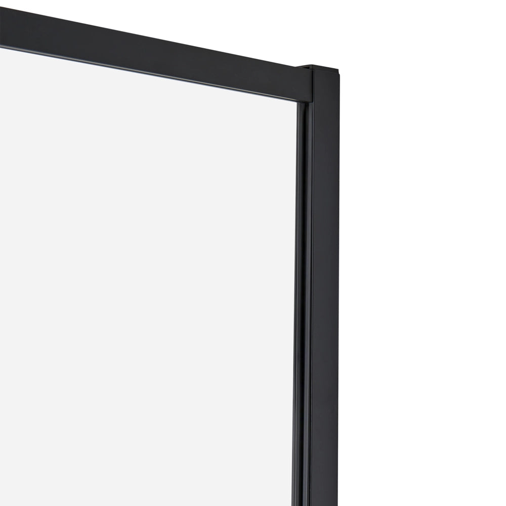 Schermo doccia nero in vetro temperato telaio in alluminio 90 x 195 cm Walk In Wet Room Bagno Doccia