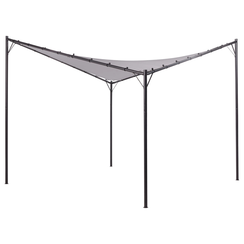 Gazebo da giardino con struttura in metallo e tessuto grigio 300 x 300 cm pergola esterno terrazzo