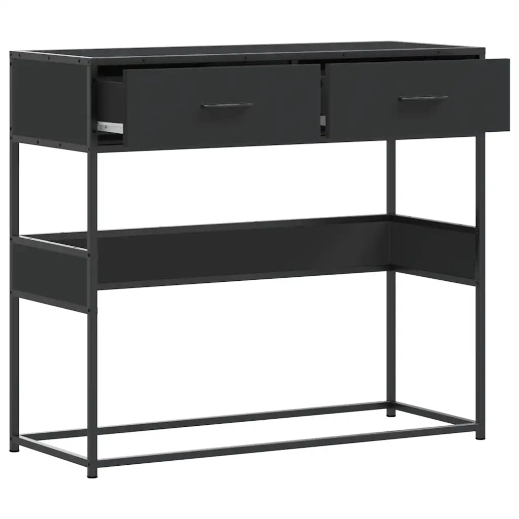 Tavolino Consolle-Tavolino da soggiorno-Tavolo Nero 90x35x80 cm in Legno Multistrato 283585