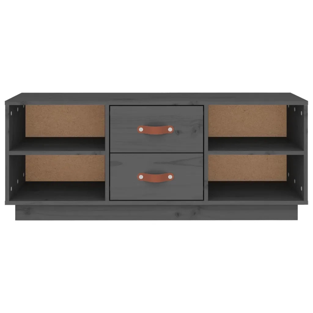 Mobile Porta TV-Mobile per TV-Credenza TV Grigio 100x34x40 cm in Legno Massello di Pino