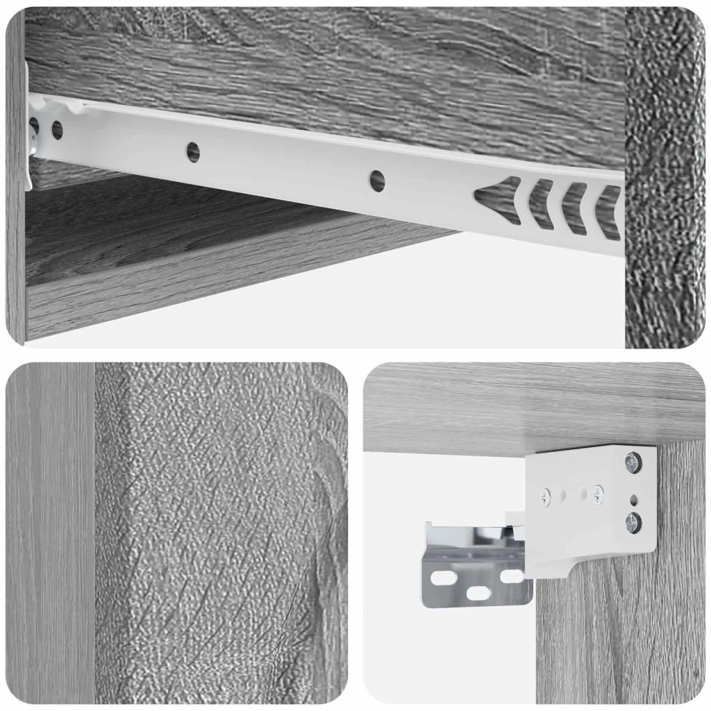 Tavolino da Parete Laterale 87,5 x 34,5 x 17 cm Grigio Sonoma 898161