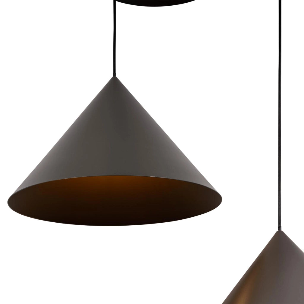 Lampada a sospensione SPITZE 3 luci E27 grigio nero Lucide