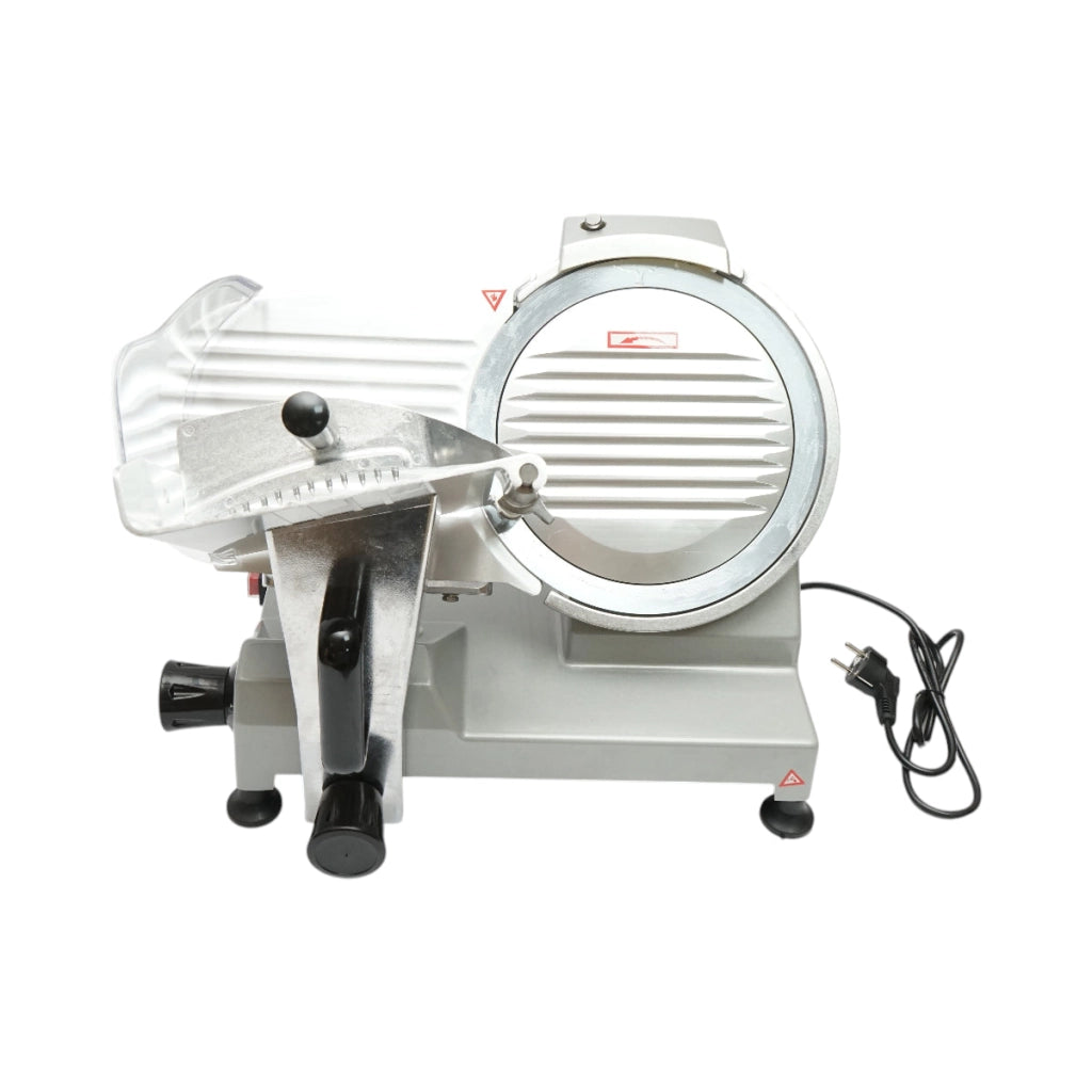 Affettatrice elettrica per carne e salumi 150W, 220V, spessore regolabile 0,2-12mm, diametro lama 250mm