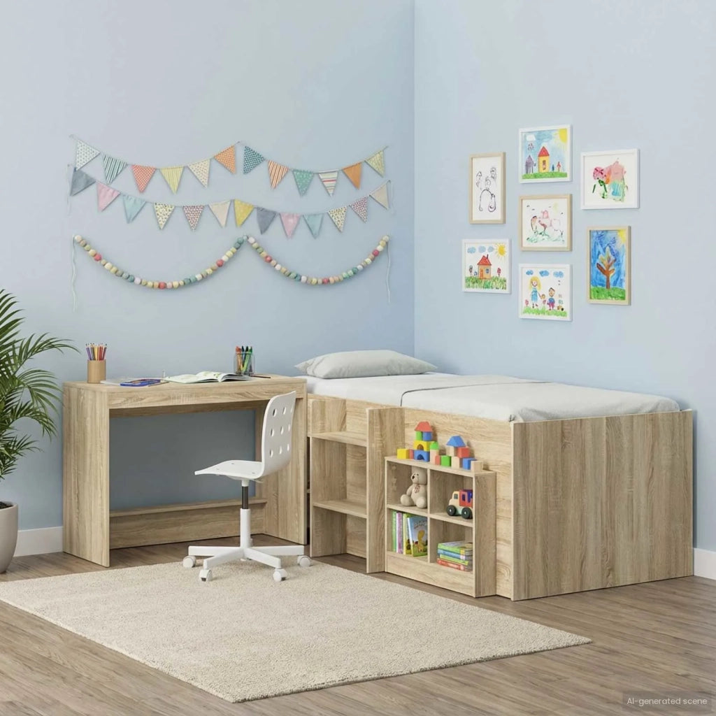 Scrivania Letto Rovere Sonoma Legno ingegnerizzato