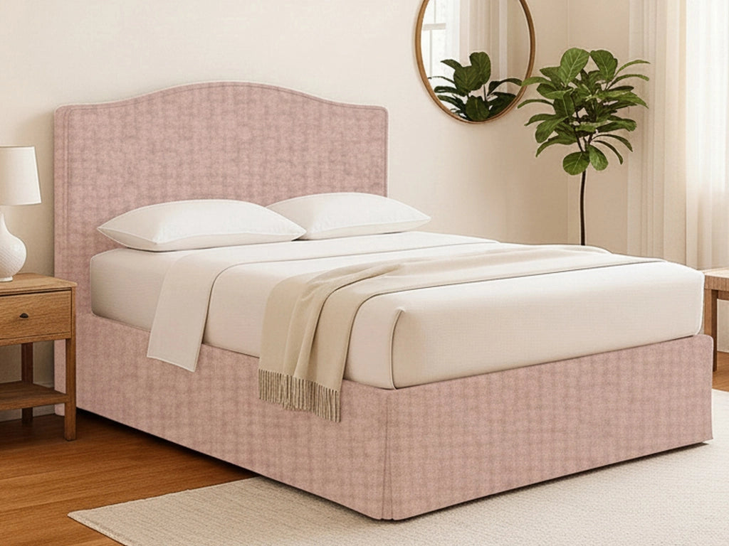 Bebington, Letto Matrimoniale Sfoderabile Made in Italy, Rosa