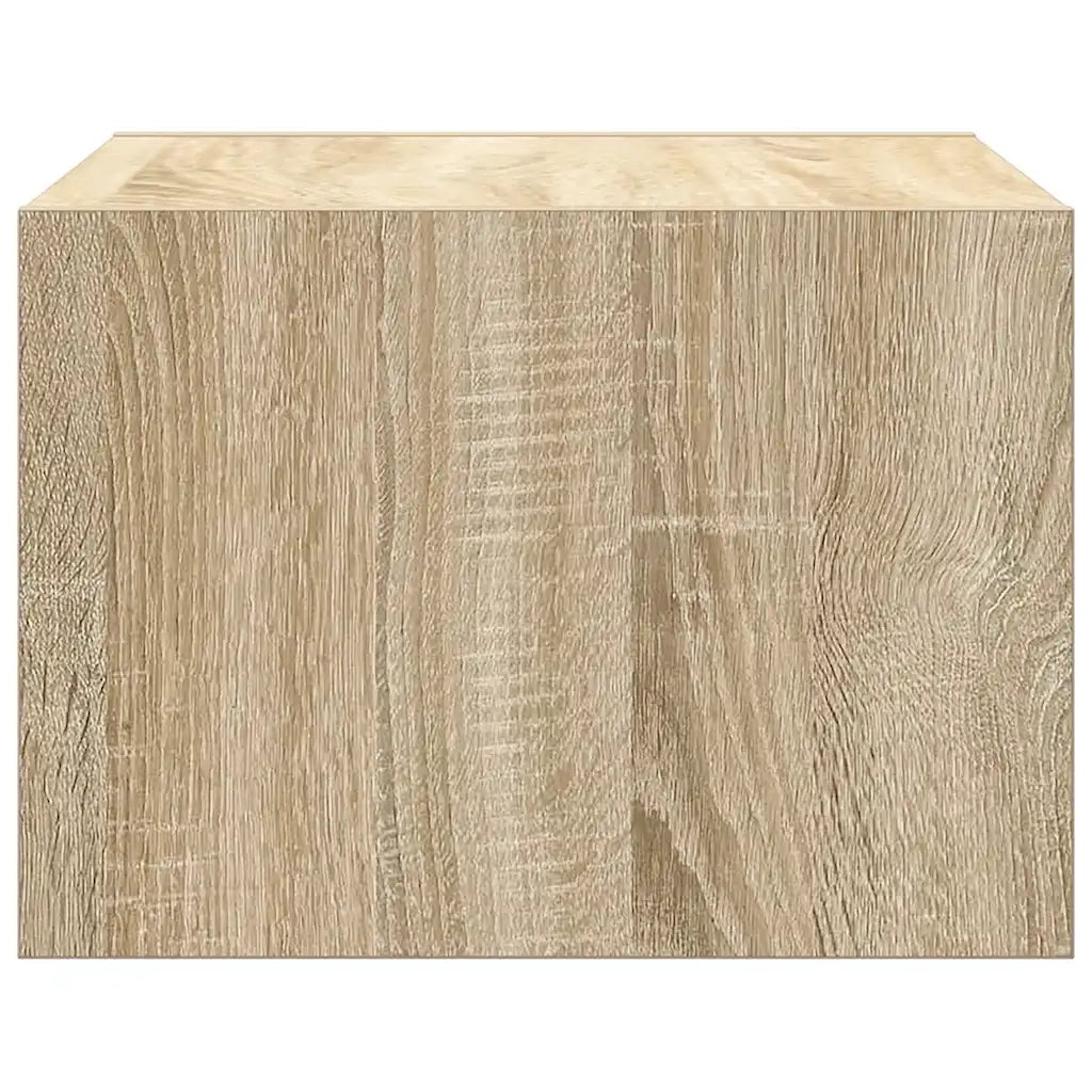 vidaXL Comodino a Parete con luci LED Rovere Sonoma