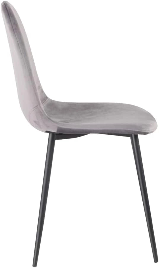 Sedia Poltroncina in Velluto Set 4pz Sedie per Sala da Pranzo Ristorante Grigio
