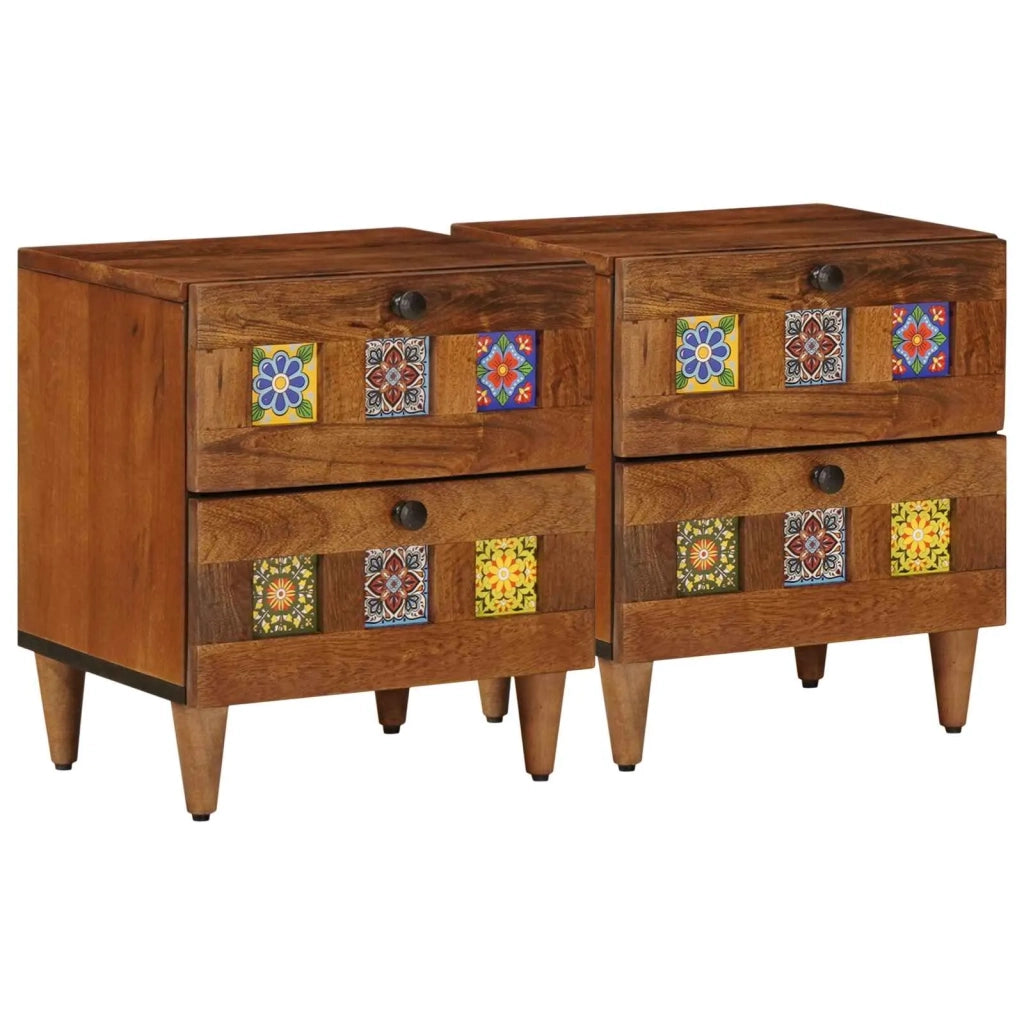 Armadio da Notte con cassetto 2 pcs Marrone 40 x 33 x 46 cm 4018223