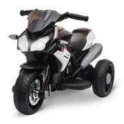 EasyComfort Moto Elettrica per Bambini 3-5 Anni Max. 25kg con Luci, Musica, Batteria 6V e Velocità 3km/h, 86x42x52 cm, Nero