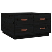Tavolino da salotto | Tavolino da caff¨¨ | Tavolino da Soggiorno Nero 80x80x45 cm Legno Massello di Pino