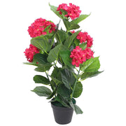 Ortensia Pianta Artificiale con Vaso 60 cm Rossa  cod mxl 62688