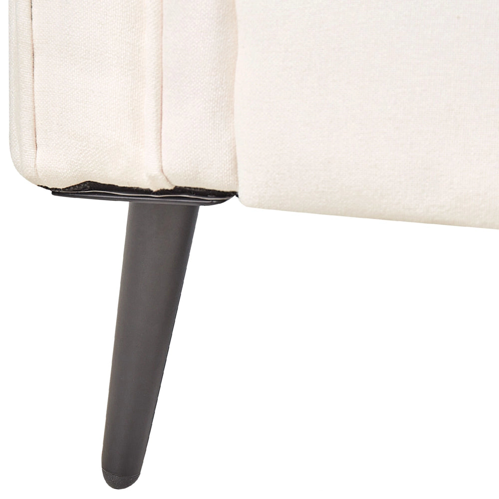 Poltrona Rivestimento in tessuto bianco Gambe in metallo nero Braccioli arrotolati Sfoderabili Stile retrò Soggiorno