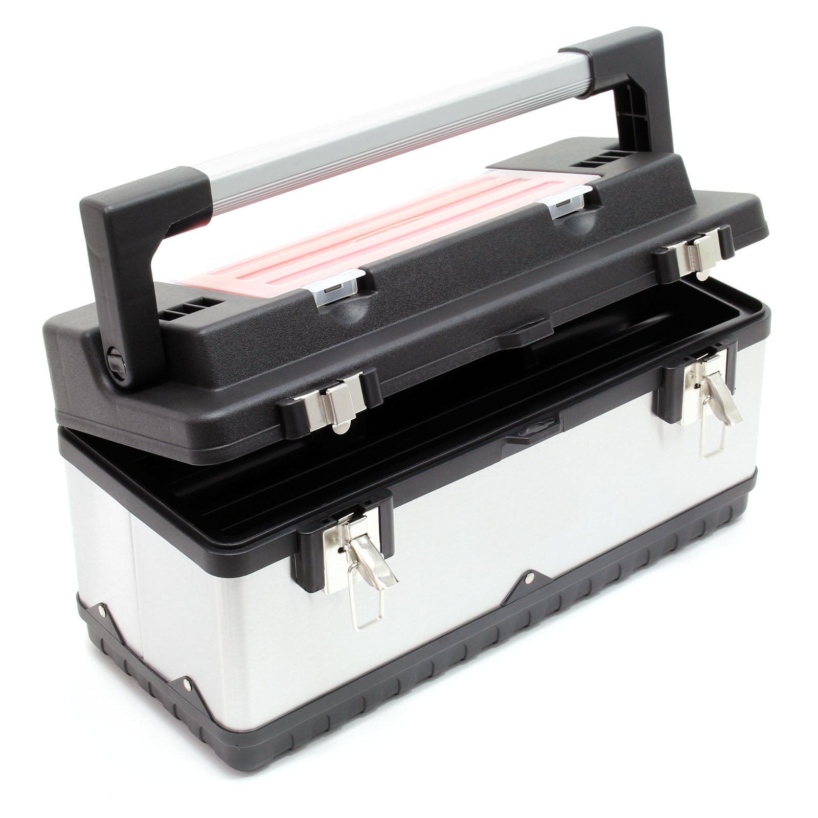 Valigetta porta attrezzi acciaio inox e plastica Cassetta portautensili con maniglia