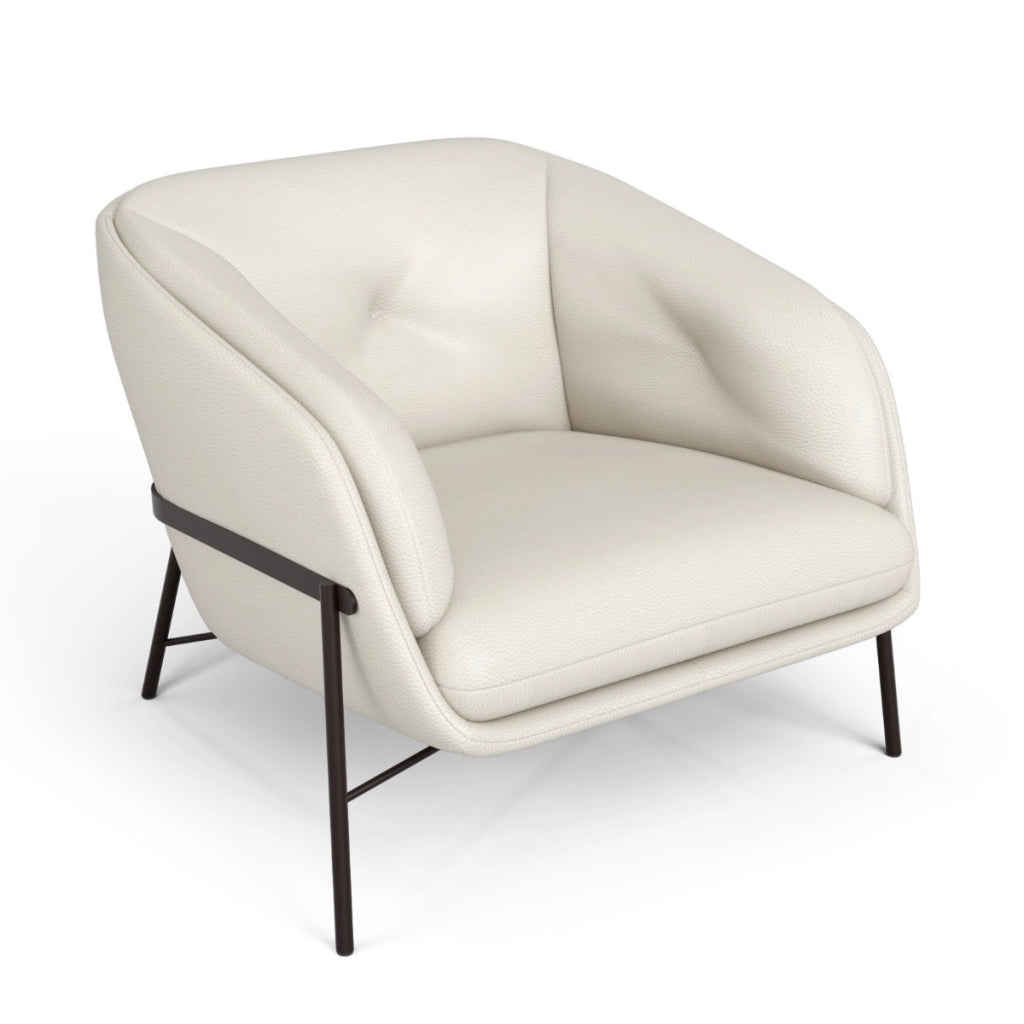 Poltrona moderna in pelle ROYAL 2337, Poltrona ergonomica ed elegante per Interni contemporanei-Divani