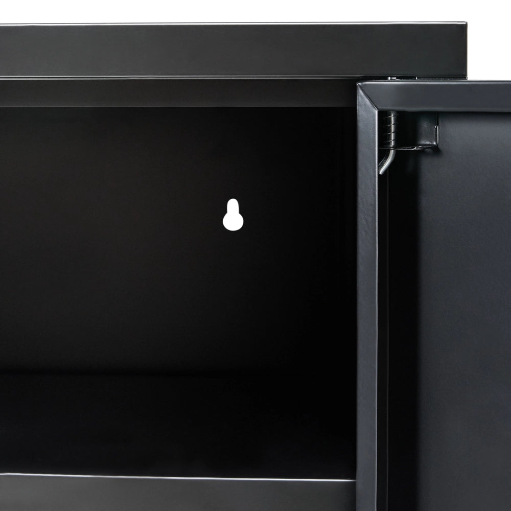 Credenza in ferro nero a 4 ante per documenti da casa