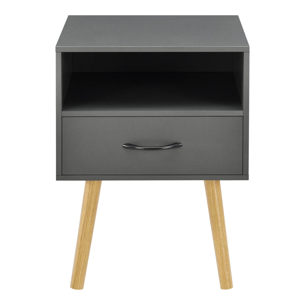 Comodino comodino cassettiera mobile basso con vano contenitore 57 cm grigio scuro 03 0006230