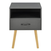 Comodino comodino cassettiera mobile basso con vano contenitore 57 cm grigio scuro 03 0006230
