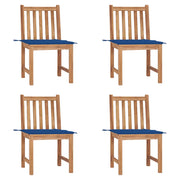 Sedie da Giardino 4 pz con Cuscini in Legno Massello di Teak cod mxl 8375