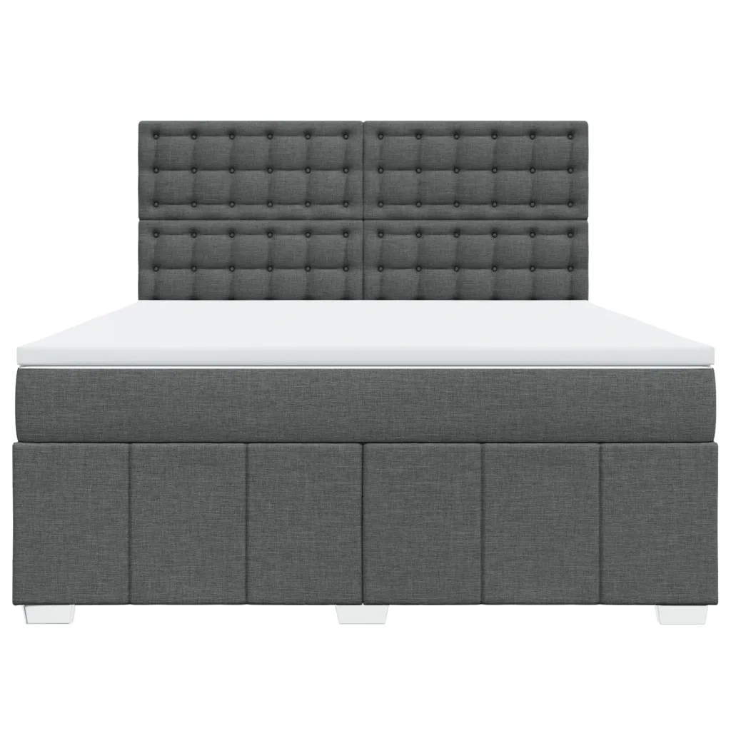 Giroletto a Molle con Materasso Grigio Scuro 180x200 cm Tessuto 3291762