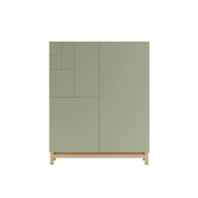 Scarpiera Herdasa effetto rovere chiaro ante verdi 112x90x27