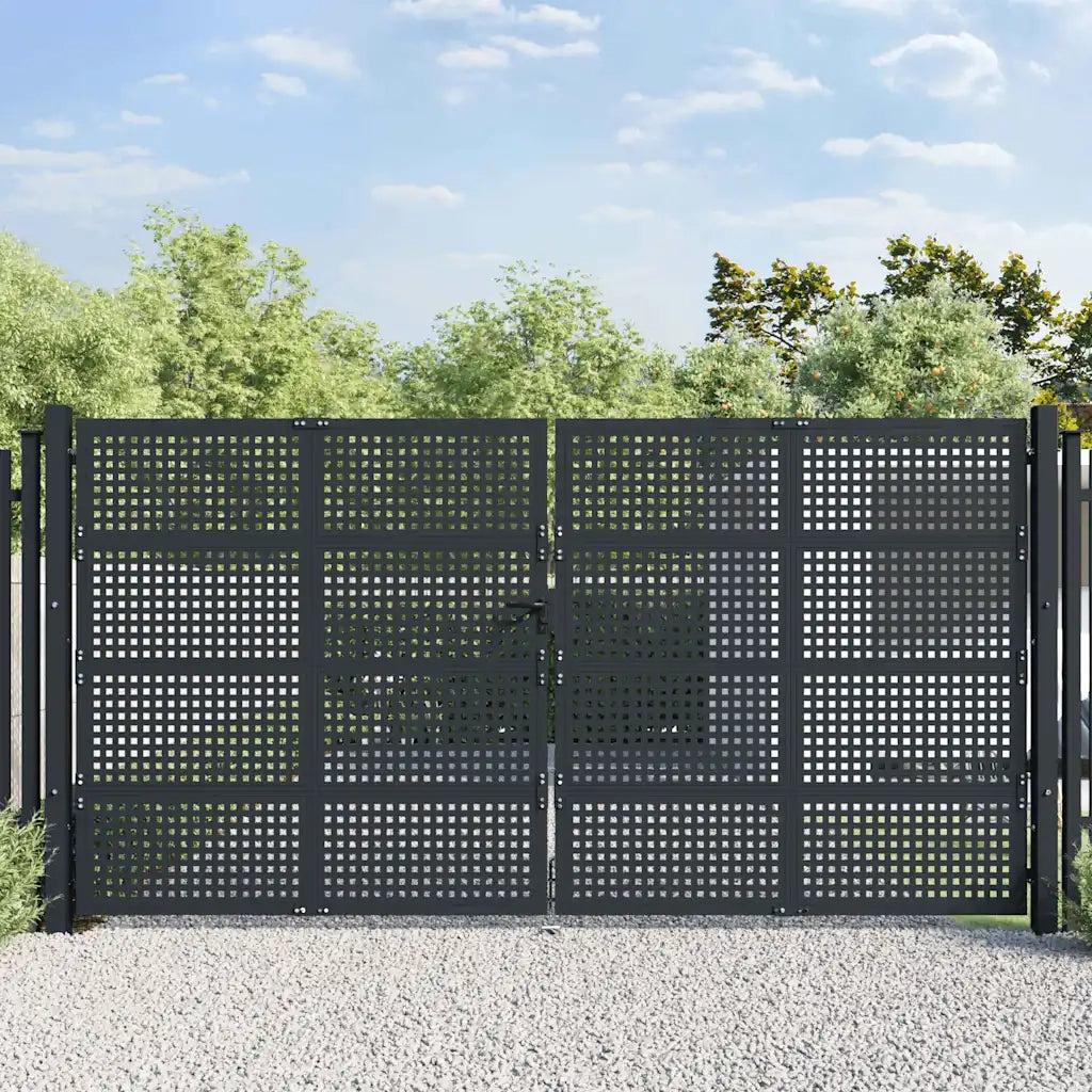 Cancello Giardino Antracite 400x175 cm in Acciaio