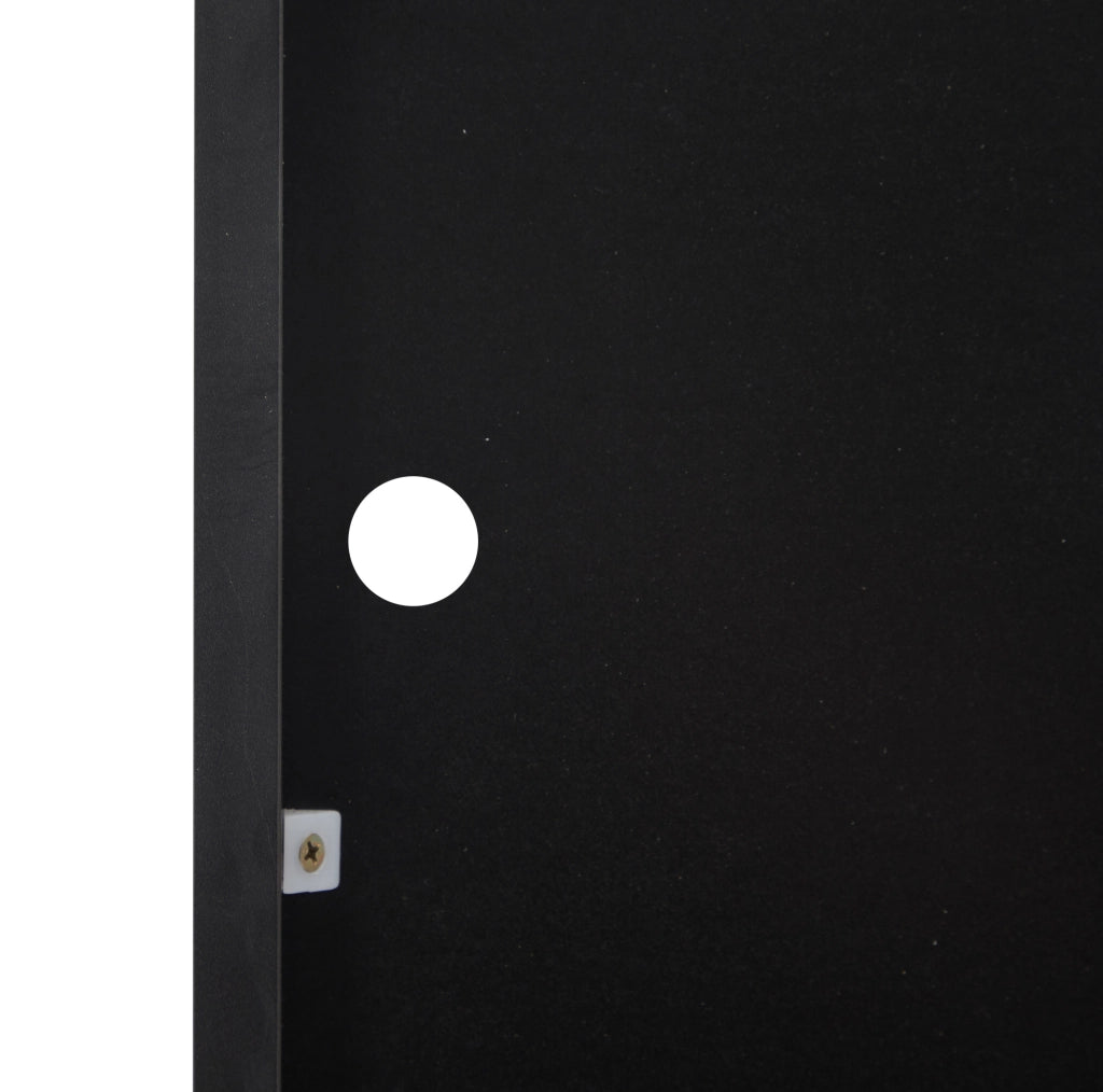 Vetrina 60x35x180 cm con LED e 3 cassetti in MDF nero
