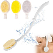 Rugborstel 3 in 1 con lunghe setole, doccia a spazzola con lunghe setole, spazzola per doccia rimovibile per uomo e donna, anziani con limitata mobilità dell'arto superiore